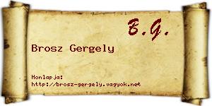 Brosz Gergely névjegykártya
